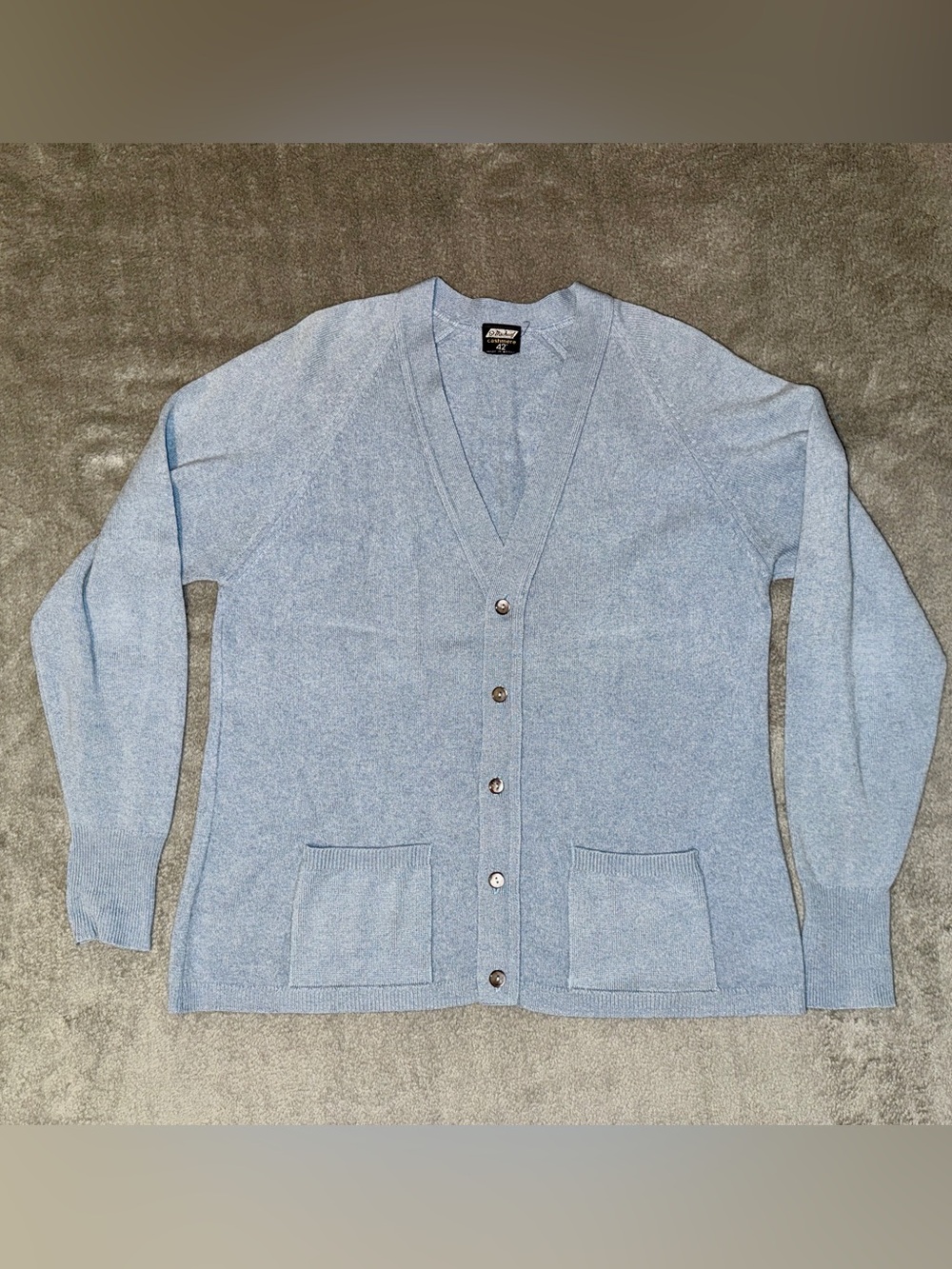 St. Michael M&S Light Blue V-Neck Button Cardigan Sweater - XL